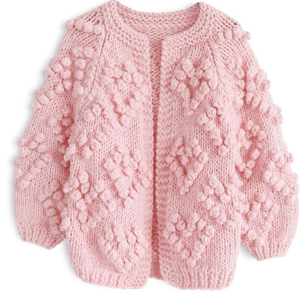 Pink Women's Cardigan Sweater